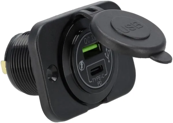 Zásuvka USB-C + USB-A 12/24V pro zapuštěnou montáž