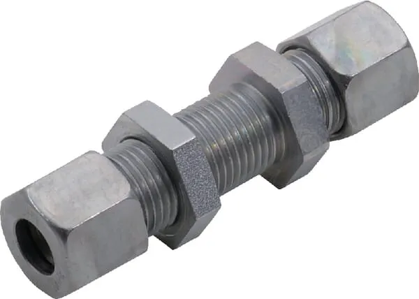 Přepážkové spojky, metrické šroubení s řezným kroužkem x metrické šroubení s řezným kroužkem