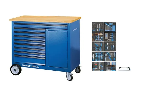 Stůl dílenský + nářadí, 308 ks