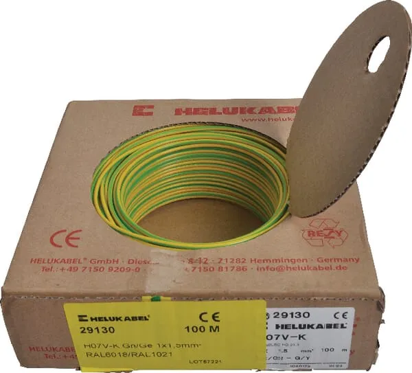 Jednožilový drát s PVC izolací odolný vůči teplu 70 °C H05V-K