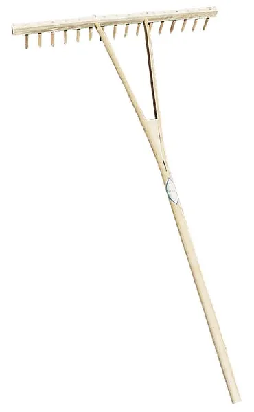 Dřevěné hrábě 15 hrotů s násadou