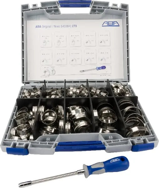 Sortiment hadicových spon ABA, typ 270 W4 Nova + Original