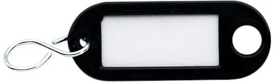 Přívěsek na klíče, se štítkem, černý