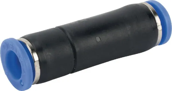 Zpětný ventil z umělé hmoty s vsuvkovým spojem