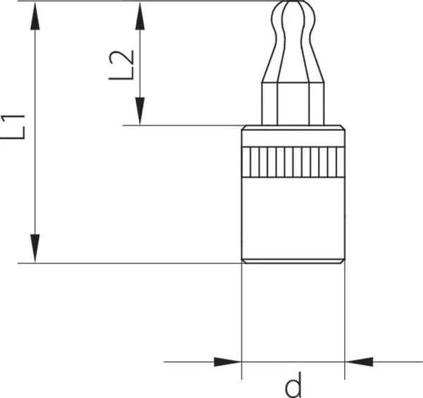 Nástrčný šroubovák 1/4" s kulovým šestihranem 4 mm