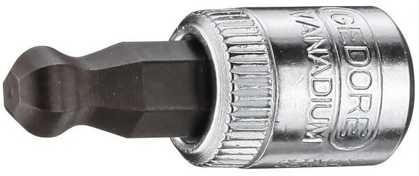 Nástrčná hlava pro šroubovák 1/4", šestihranná kulová hlava, 6 mm