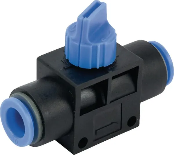 2/2 Uzavírací ventil z umělé hmoty s vsuvkovým spojením