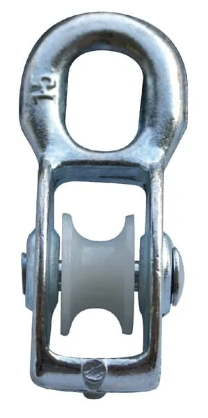 Lanová kladka s kozlíkem z litiny, kladka z nylonu