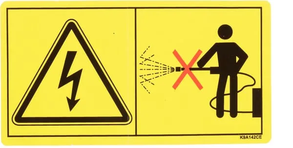 Štítek Zákaz vysokotlakého čištění