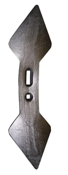 Radlice kultivátoru 440 x 135 x 19 mm, otočná, zakřivená, 2 otvory