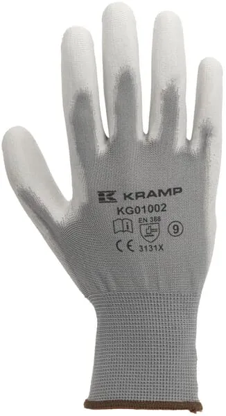 Rukavice Kramp 1.001 šedé 9/L, 12 párů