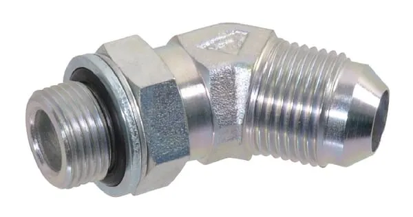 Šroubovací spojky 45°, nastavitelné BSPT x vnější JIC