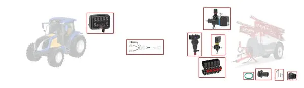 Kit boom sprayer 5 or 7 sections, switch box
