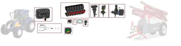 Sada postřikovače se 7 sekcemi, spínací skříňka