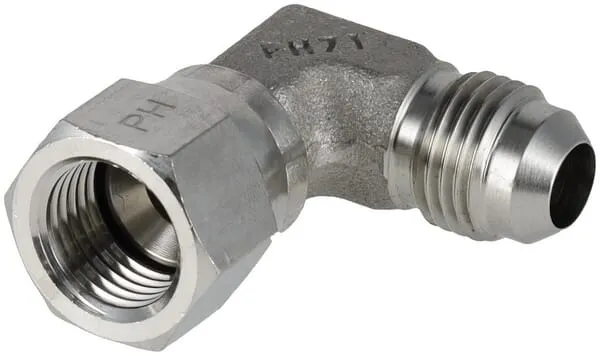 Úhlové vsuvky 90° z nerezové oceli, vnější JIC x vnější JIC