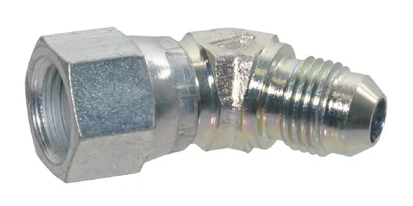 Úhlové spojky 45°, vnější JIC závit x převlečná matice JIC