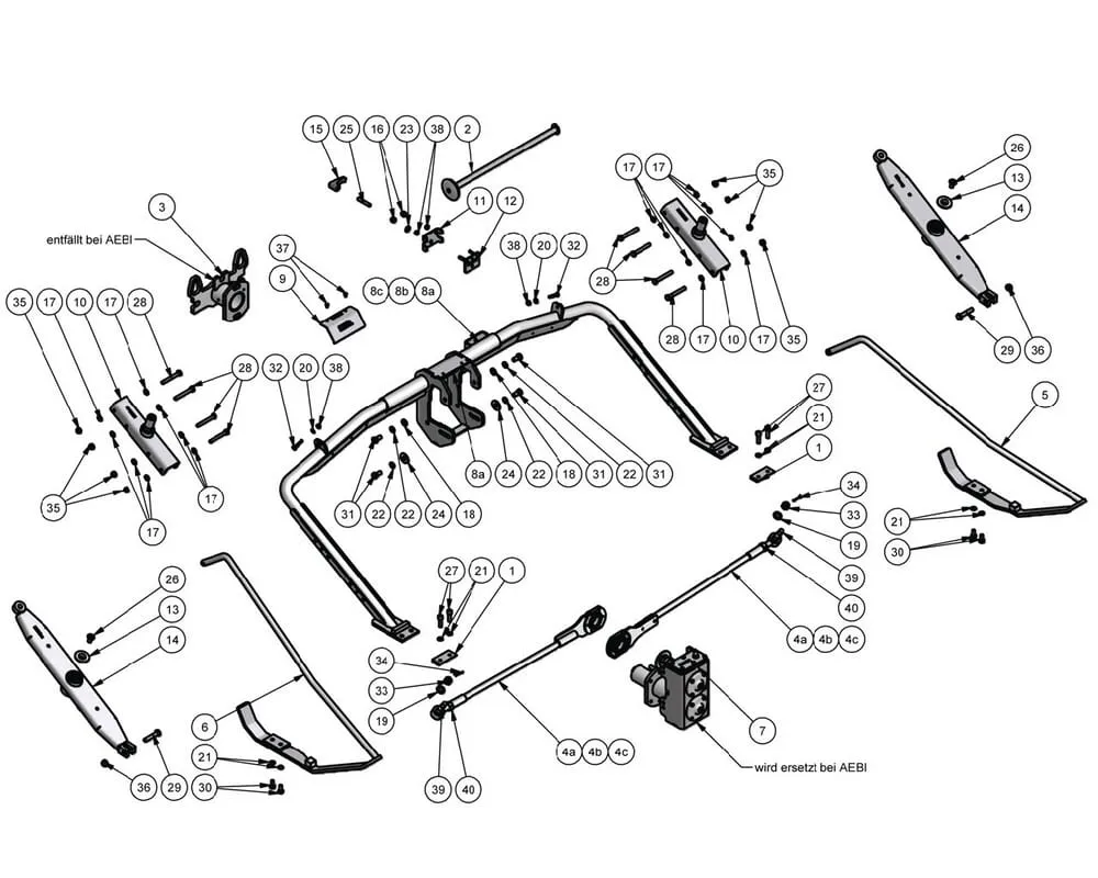 Žací ústrojí KPE AEBI – rám