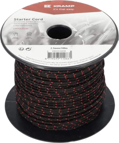 Lanko startéru 2,5 mm x 100 m, černé