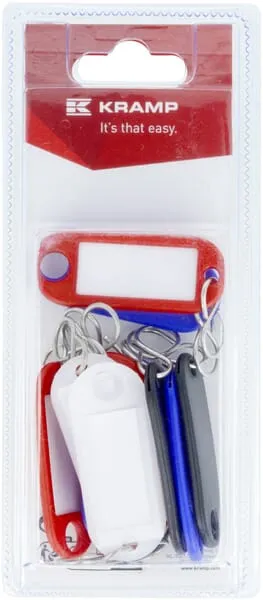 Přívěsky na klíče, s vícebarevnými štítky, 12 ks