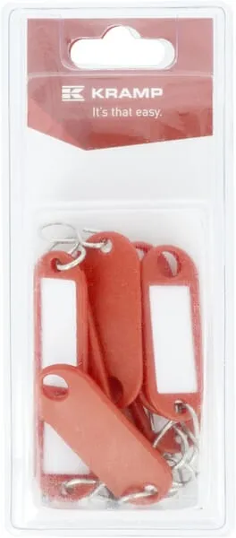 Přívěsek na klíče, se štítkem, červený (10)