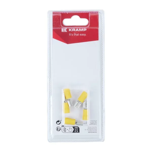 Kabelová koncovka vnitřní, žlutá, 6,3x0,8 mm - 4,0-6,0 mm² (5)
