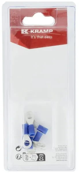 Kabelové koncovky s okem, modré, Ø 5 mm - 1,5-2,5 mm² (6)