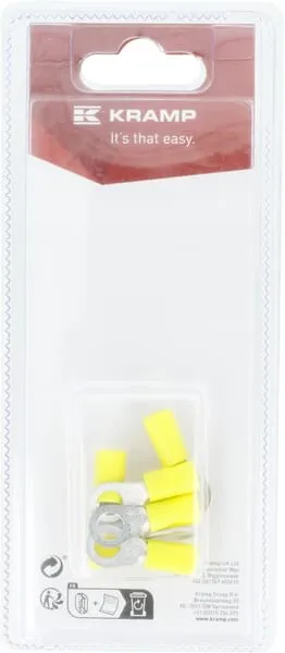 Kabelové koncovky s okem, žluté, Ø 6 mm - 4,0-6,0 mm² (6)