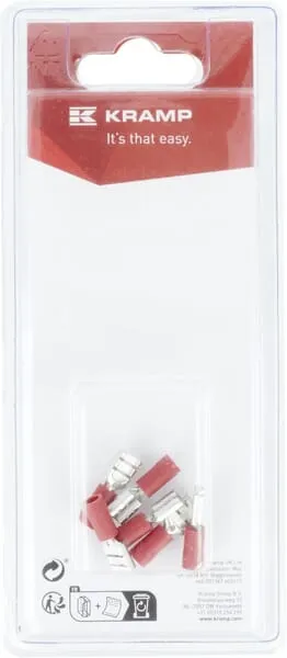 Kabelová koncovka vnitřní, červená, 6,3x0,8 mm - 0,5-1,0 mm² (6)