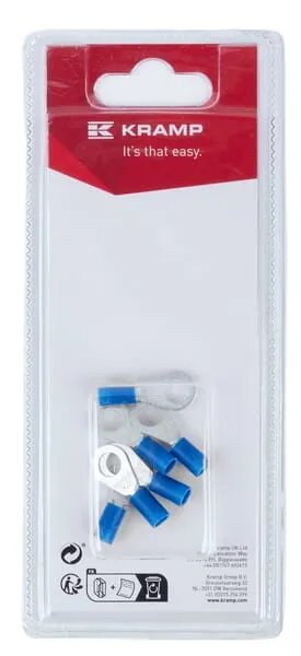 Kabelové koncovky s okem, modré, Ø 6 mm - 1,5-2,5 mm² (6)
