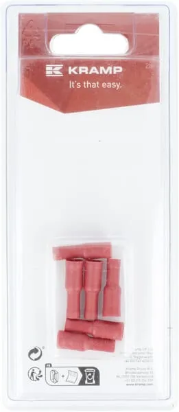 Kabelový konektor vnitřní, červený 4,0 mm - 0,5-1,0 mm² (6)