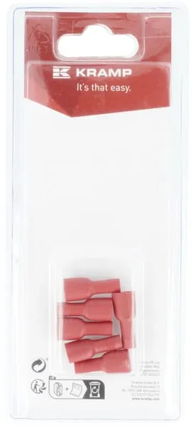 Kabelová koncovka vnitřní, červená, 6,3x0,8 mm - 0,5-1,0 mm² (6)