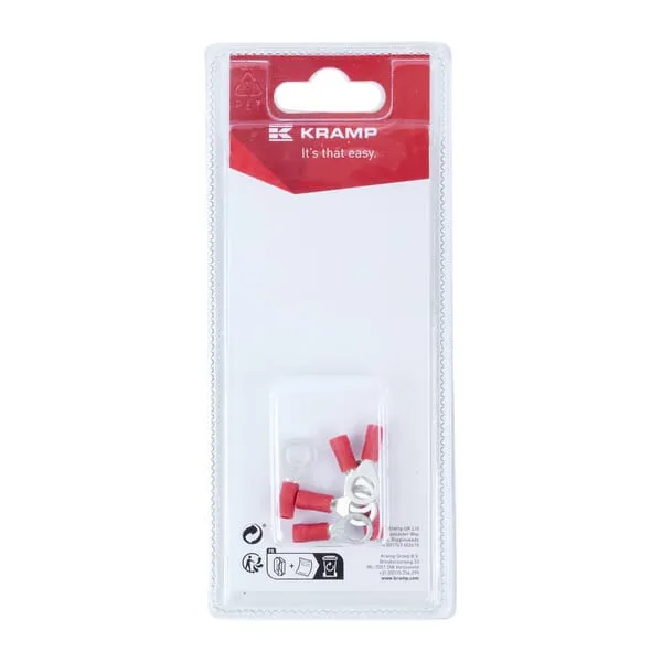 Kabelové koncovky s okem, červené, Ø 6 mm - 0,5-1,0 mm² (6)