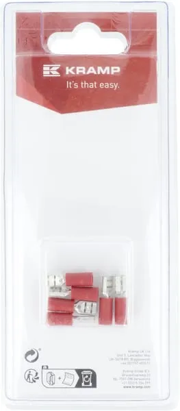 Kabelová koncovka vnitřní, červená, 4,8x0,8 mm - 0,5-1,0 mm² (6)