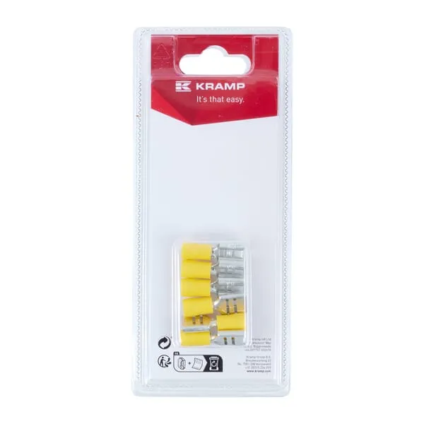 Kabelová koncovka vnitřní, žlutá, 9,4x1,2 mm - 4,0-6,0 mm² (6)