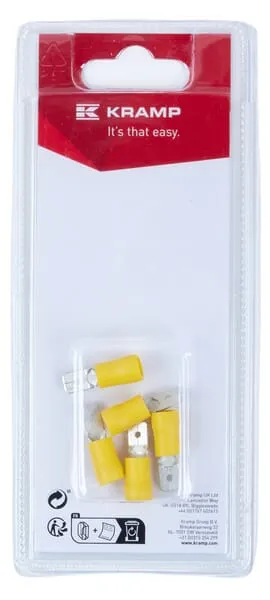 Kabelová koncovka vnější, žlutá, 6,3x0,8 mm - 4,0-6,0 mm² (5)