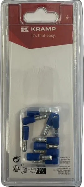 Kulová koncovka vnější, modrá Ø 4 mm - 1,5-2,5 mm² (10)