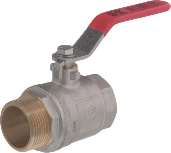 Kramp mosazný kulový kohout, BSPT 1x vnitřní závit / 1x vnější závit