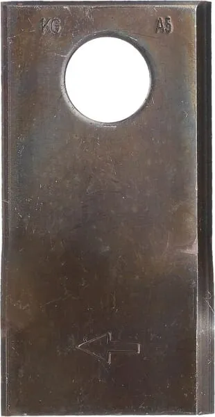 Nůž rotační sekačky rotace vpravo 93 x 47 x 3 mm; otvor Ø 19 mm; vhodný pro Taarup / PZ; 25 ks/bal.