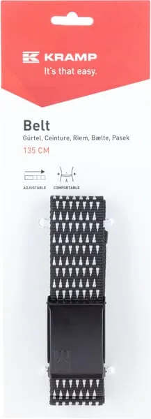 Opasek s žebrováním, 135 cm, černá/šedá, Kramp