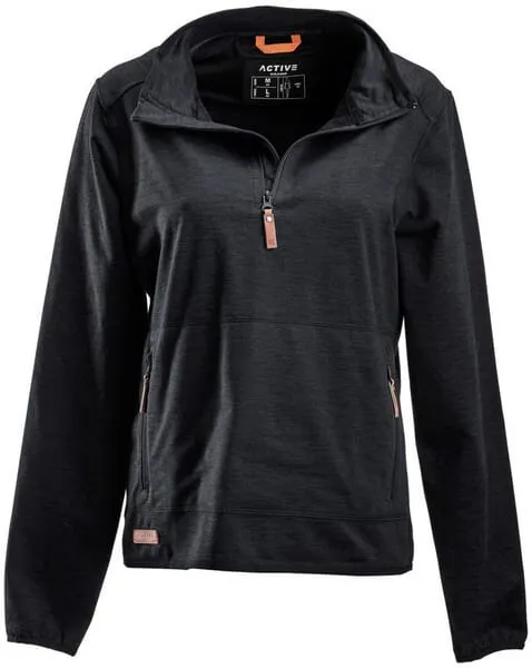 Dámská fleecová mikina se zipem ke krku, tmavě šedá