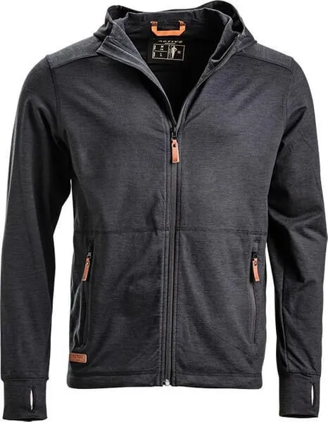 Pánská fleecová mikina na zip, s kapucí, tmavě šedá