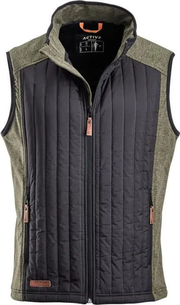 Pánská vesta, olivová, hybridní fleece
