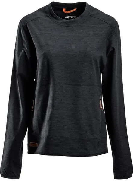 Dámská fleecová mikina s kulatým výstřihem, tmavě šedá