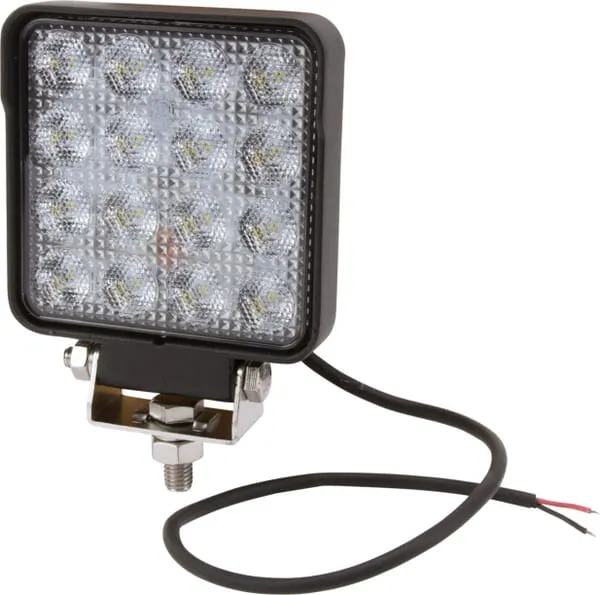 Pracovní světlo LED, 25 W, 3040 lm, čtvercové, 10/30 V, 108x48x108 mm, širokoúhlé, 16 LED, Kramp