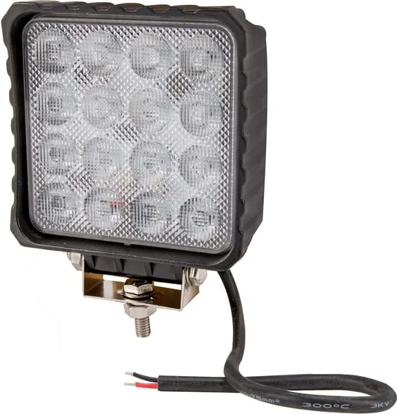 Pracovní světlo LED 48 W, 3840 lm, čtvercové, 10/30 V, 112x54,5x136 mm, širokoúhlé, 16 LED, Kramp
