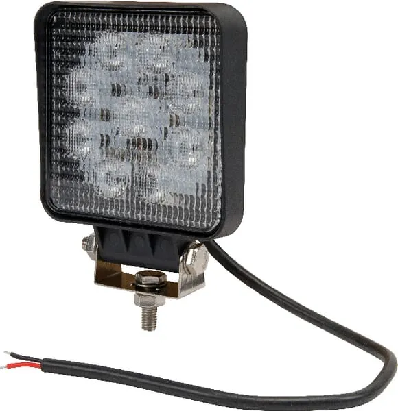 Pracovní světlo LED, 27 W, 1800 lm, čtvercové, 10/30 V, 109x27,5x109 mm, širokoúhlé, 9 LED, Kramp