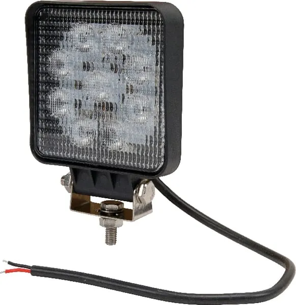 Pracovní světlo LED, 27 W, 2376 lm, čtvercové, 10/30 V, 109x41x109 mm, širokoúhlé, 9 LED, Kramp