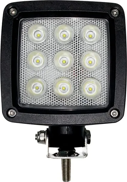 LED pracovní světlo čtvercové 27 W, 3000 lm, bílé, 10/30 V, 100 x 100 x 81 mm, konektor Deutsch, širokoúhlé, 9 LED, Kramp