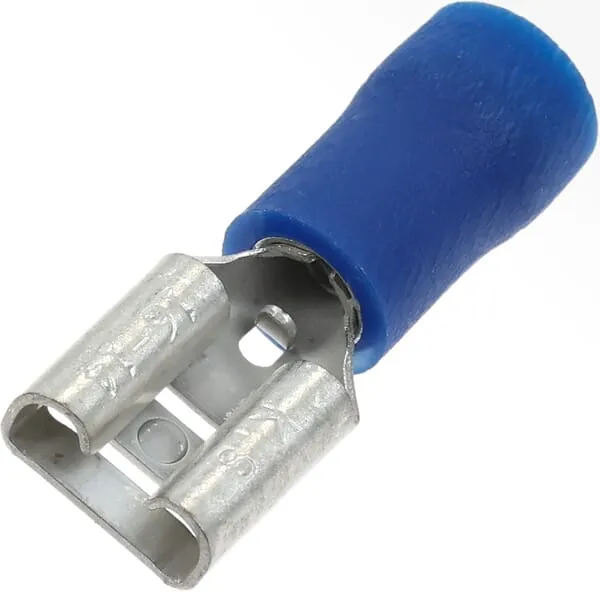Ploché konektory izolované, modré, 1,5-2,5 mm², 6,3x0,8 mm, 100 ks