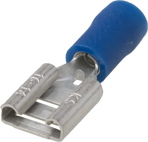 Plochý konektor izolovaný, modrý, 1,5-2,5 mm² 8x0,8 mm, 100 ks